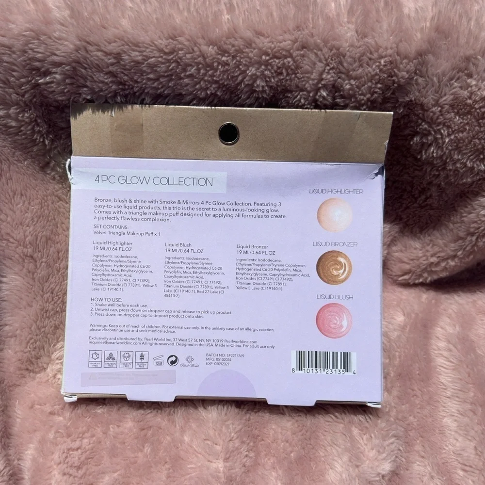 ✨ NEW! Let It Glow Liquid Highlighter + Blush + Bronzer Set w/ Puff | Gifts